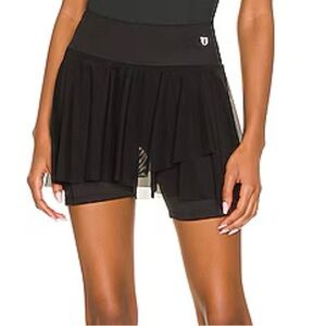 EleVen by Venus Williams Black Asymmetrical Skater Mini Skirt
